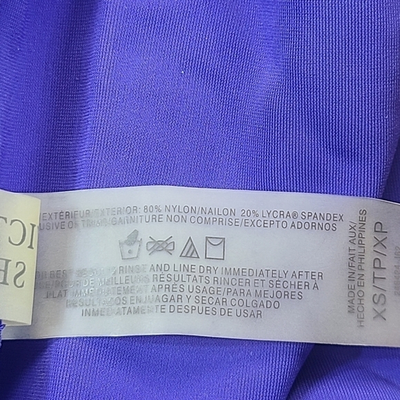 Victoria's Secret Halter Tankini Top Padded Cups Blue Purple, Size XS - Picture 6 of 7